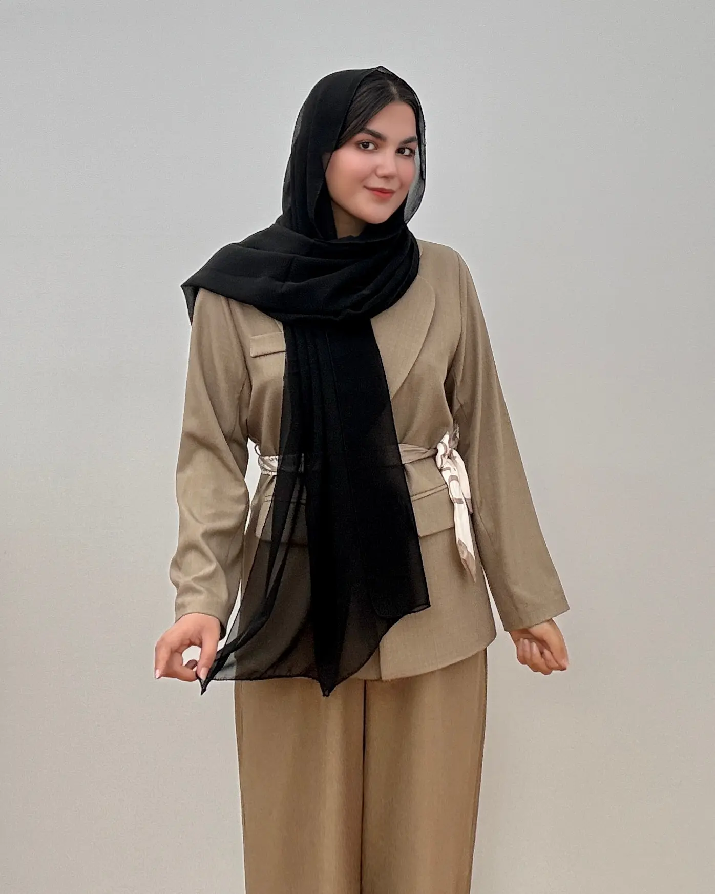 شال حریر شیشه ای طرح پفکی